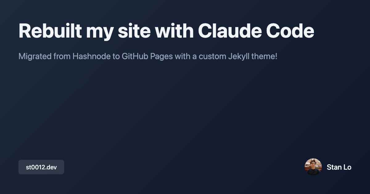 Rebuilt my site with Claude Code - st0012.dev