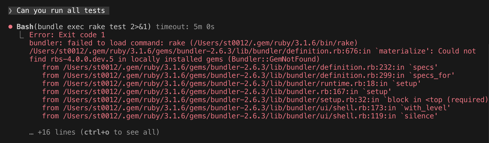 Claude Code picks the wrong Ruby version, causing missing dependencies and failed commands